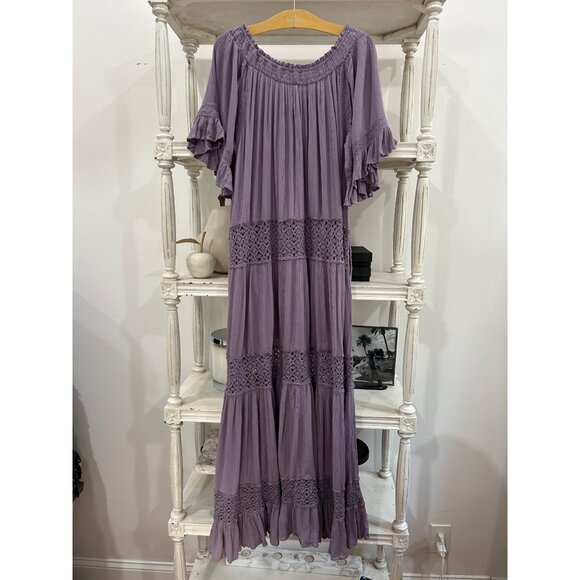 Free People Dream On Maxi Dress In Violet Ash Size Small Free-est - Picture 7 of 7